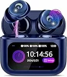 Kabellose Ohrhörer mit Smart-Touchscreen, 2026 Mini-Schlaf-Ohrhörer, Bluetooth 5.4-Kopfhörer, In-Ear-Kopfhörer mit Geräuschunterdrückung, 48H Spielzeit, Hi-Fi-Stereo-Sound, 5 EQ-Modi/IP7 wasserdichte