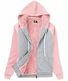 igeekwell Teddyfutter Hoodie Jacke Damen Reißverschluss Sweatjacke Warm Fleece Winter Herbst Kapuzenpullover Gefüttert Fleecejacke mit Kapuze