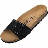 Palado Pantoletten Damen Malta EGS Haze – elegante Sandalen Made in Spain - bequeme Hausschuhe mit Kork-Fußbett - modische Sommerschuhe Schwarz UK7 - EU40