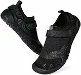 Eagsouni Barfußschuhe Herren Wassersportschuhe Damen Minimalschuhe rutschfest Fitnessschuhe Tragbar,Schwarz,Gr.38