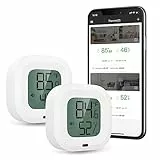 Brifit Bluetooth Thermometer Hygrometer, Thermo-Hygrometer mit App für IOS/Andiord, Innen Thermometer mit Daten Export, Alarm-Funktion, für Haus, Wein, Gewächshaus (2 Stück)