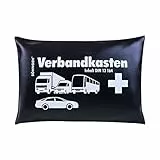 Söhngen KFZ Verbandskasten schwarz (Verbandskasten inkl. Füllung nach DIN 13164, 2x Mundschutzmasken, Größe ca. 300 x 220 x 60 mm, Tasche aus Kunstleder, Erste-Hilfe)