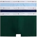 Tommy Hilfiger Herren 3er Pack Boxershorts Trunks mit Logobund, Mehrfarbig (ORN Grn/PRP NVY/Vess Blu), M