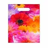 100 Plastiktüten mit Blumenmotiv 25x35 cm LDPE 51my – Bunte Grifflochbeutel – stabile Tragetaschen aus Kunststoff – Geschenkbeutel & Einkaufstüten mit Floral-Design