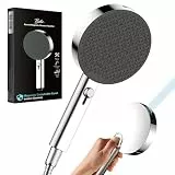 BOTC Wassersparend Duschkopf, Hochdruck-Duschbrause, 8 Strahlarten mit Sprühfunktion Oben, 132mm Groß Handbrause, Sparduschkopf mit Antikalk-Funktion, Chrom (Silber – Modell B)