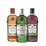 Tanqueray London Dry + Tanqueray Flor de Sevilla + Tanqueray Blackcurrant Royale Gin | drei klassische auf einen Klick | für erfrischende Cocktails & Gin Tonic Varianten | 3 x 700ml |