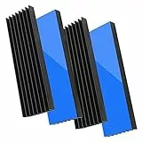 Akuoly 4 Stück Aluminium Kühlkörper PC Kühlrippen Kühler-Set Heatsink mit Thermoklebeband 70mmx22mmx6mm,Schwarz