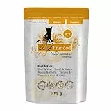 catz finefood Senior N°07 Rind & Kalb Katzenfutter nass - Premium Nassfutter für Ihre Senior Katze - getreidefrei, ohne Zucker, hoher Fleischanteil, Vitamine & Mineralien (16 x 85g Beutel)