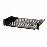 LogiLink SF2C45B - 19' Einschubfach (2 HE) für Stand-, Serverschränke mit mind. 550mm Tiefe, max. 25kg Tragkraft, Schwarz