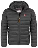 Geographical Norway Herren Winter Jacke warm gefüttert Parka Steppjacke Outdoor gesteppt, Farbe:Dunkelgrau, Größe:3XL
