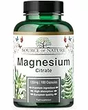 Magnesiumcitrat hochdosiert – 180 vegane Kapseln | 750 mg je Kapsel, davon 120 mg elementares Magnesium | Magenschonend & hoch bioverfügbar | Laborgeprüft & vegan | 3-Monats-Vorrat