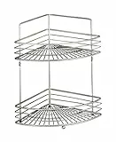 WENKO Eckwandregal Mod. Milano elegantes Badezimmerregal mit 2 Etagen zur optimalen Stauraumnutzung für Badmöbel & Badaccessoires in Raumecken Wandmontage satiniert Chrom 31,5 x 37 x 22 cm Metall Matt