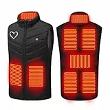 Beheizbare Weste Herren Damen Und Herren Winter Einstellbare Heizweste mit 31 Zonen Beheizte Westen Beheizbar Steppweste mit Stehkragen Daunenweste Ärmellos Jacke mit Heizung Elektrische Heizjacke