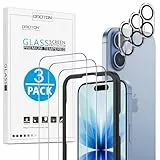 OMOTON für iPhone 17 für Panzerglas mit Rahmen-Installationshilfe, kompatibel mit iPhone 17 Kamera Schutzfolie, Anti- Kratzer, Bläschenfrei, 9H Härte Folie, 3+3 Stück