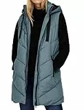 JDY Damen 3/4-lange Steppweste mit Kapuze JDYSkylar Padded Hood Waistcoat 15220630 Stormy Weather/Black M