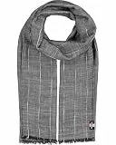 bugatti Herren Sommerschal luftig lässig | Nadelstreifen Design | Fransen | 100% Baumwolle | 80 x 180 cm Navy
