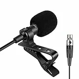 Sujeetec Lavalier Mikrofon Revers Mikrofon für AKG Samson kabellos Bodypack Transmitter Taschensender -Unidirektional Kondensator Mic - Mini XLR TA3F Stecker