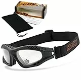 HELLY® - No.1 Bikereyes® | Motorradbrille, Bikerbrille in klar | winddicht, gepolstert, beschlagfrei, HLT® Sicherheitsglas nach DIN EN 166 | TOP Tragegefühl bei langen Ausfahrten | Motorradbrille