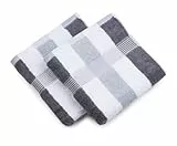 Gözze - New York Streifen Handtücher, 2er-Set, Weich und saugfähig, 100% Baumwolle, 50 x 100 cm - Anthrazit/Weiß/Silber