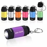 Kssvzz 7 Stück Mini LED Taschenlampe, Bunte Taschenlampe Kinder mit Schlüsselanhänger, USB-Aufladbar Taschenlampen Kleine, Mitgebsel Kindergeburtstag 6 7 8 9 10 11 12 Jahre