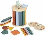 small Foot Montessori Sortierspiel mit Trommel, aus FSC® 100%-zertifiziertem Holz, 3 austauschbare Sortierplatten mit 23 Steckelementen, Steckspielzeug für Kinder ab 1 Jahr, 12816