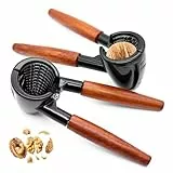 ZHIYUQL® 2 Stück Nussknacker Walnüsse mit Rutschfestem Holzgriff, Walnuts Nutcracker Aluminium Nußknacker für Walnüsse Nusszange Walnussknacker