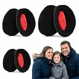 FFWTPY 3 Paar Ohrenwärmer Damen Herren Winter Ohrenwärmer Flaumig Ohrwärmer Gefüttert Warme Ohrenschützer Schutz vor Wind Kälte Umschließen Ohr völlig (Schwarz L+Schwarz M+Schwarz S)