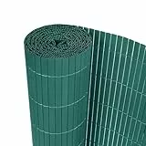 UISEBRT Sichtschutzmatte PVC Sichtschutzzaun Windschutz Sonnenschutz für Balkon, Garten und Terrasse, 90x300cm, Grün