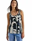 STREET ONE Damen 3227245 Silk-Look Top mit Knoten, Tide Blue, 34