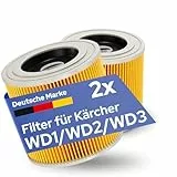 MILUX® Ersatzfilter [2x] für Kärcher Filter WD3 & WD2 Filter Staubsauger - Filter für Kärcher Staubsauger [WD3, WD2, WD1, MV3, MV2, A, K, KNT, NT, SE, VC] - Auch für Allergiker geeignet