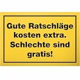 DankeDir! Gute Ratschläge - Schild 30 x 20 cm - Geschenk Geschenkidee Partydeko Kollegen Freunde Deko Party - Büro Empfang Geburtstagsgeschenk Spruchschild Wanddeko Türschild lustiger Spruch