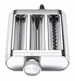 KitchenAid Metall 3-in-1 Nudelvorsatz 5KSM3MPA, Nudelroller, Schneider, enthält Nudelwalze, Spaghettischneider und Fettuccine Cutter, Edelstahl-Aufsatz für KitchenAid Standmixer