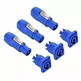 MejaRizon 3 Sätze Professionelle PowerCon-Steckverbinder für die Panelmontage,Stecker Eingang und Ausgang, mit Neutrik NAC3FCA,3-poliger Audio-Stromstecker für Bühnenlicht und Lautsprecher,AC 250V 20A