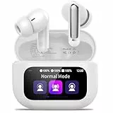 Touchscreen Bluetooth Kopfhörer, 2026 In Ear Kopfhörer Kabellos Bluetooth 5.4 mit ANC+ENC Noise Cancelling Mic, 48Std Spielzeit Tiefer Bass Earbud mit 5 EQ-Modi, IP7 Wasserdicht Ohrhörer Reinweiß