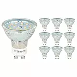 SEBSON LED Lampe GU10 5W warmweiß 3000k, ersetzt 35W, 420lm, Ra97, 230V LED Leuchtmittel, Einbaustrahler flimmerfrei (nicht dimmbar), 10er Pack