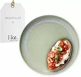 like. by Villeroy & Boch – Perlemor Alga Speiseteller 27 cm Grün, Spülmaschinenfest, Mikrowellensicher, Geschirr Keramik, Großer Teller, Essteller, Geschirr, Premium Porzellan