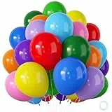 Luftballons Geburtstag Bunt, 100 Stück Bunte Luftballons, Regenbogen Luftballon mit Blau Rot Orange Grün Ballons, Helium Ballons für Geburtstagsdeko Kinder Hochzeit Taufe Birthday Party Deko, 12 Zoll