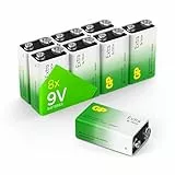 GP Extra Alkaline 9V Blockbatterie Longlife | 8 Stück Blockbatterien 9 Volt Longlife, leistungsstark und auslaufsicher mit Neuer G-TECH-Technologie | 9V Batterie für Rauchmelder, Messgeräte und mehr