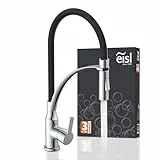 EISL NI183CARCRB CARNEO Wasserhahn Küche mit ausziehbarer Brause, Wasserhahn Küche flexibel, schwenkbare Küchenarmatur, Spültischarmatur, Chrom Schwarz