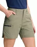 Pioneer Camp Wanderhose Damen Kurz Hose Shorts Damen Sporthose Bermuda Sommerhose,Schnelltrocknend Wasserabweisend,Wandern, Camping, Reisen, Angeln,Pendeln,Klettern(Khaki;M)