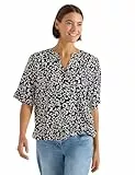 Cecil Damen Bluse mit Split Neck und mit Leo-Muster