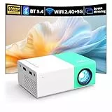 Mini Beamer WiFi Tragbarer Filmprojektor, Mobiltelefone oder Tablets können über WLAN auf Videoprojektoren gespiegelt Werden, kompatibel mit Smartphone/Tablet/Laptop/TV-Stick/PS/USB (YG300Plus)