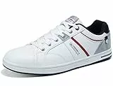 ARRIGO BELLO Sneaker Herren Freizeitschuhe Schuhe Sportschuhe Leder Mode rutschfest Outdoor Sneakers Größe 41-46 (A weiß,Size_43)