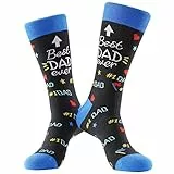 BISOUSOX Fun Socken Vatertag Geschenke für Papa Männer Super Dad Best Dad Größe 39-46 Baumwolle Lustige Socken Herren Geburtstag Geschenk