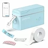 POLONO Etikettendrucker, P31s Bluetooth Etikettiergerät Selbstklebend Beschriftungsgerät Mini Label Printer Tragbarer Labeldrucker mit iOS Android,Für Zuhause, Büro, Blau