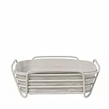 Blomus -DELARA- Brotkorb Size L, quadratisch, herausnehmbare Stofftasche, stilvolles Design, 26 x 26 cm, Farbe Moonbeam (64075)