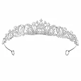 TIESOME Strass Kristall Tiara, Diadem Hochzeit Krone Stirnband Prinzessin Elegante Krone Braut Hochzeit Stirnbänder Abschlussball Geburtstagsfeier Haarschmuck Schmuck Geschenke für Frauen(silber)