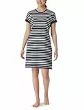 Schiesser Damen Nachthemd Kurzarm weiche Baumwolle Bigshirt mit Taschen - Nightwear, Nachtblau_181251, 42