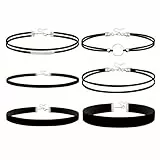 Kzouenzu Schwarz Velvet Halsband [6 Stück], Verstellbare Klassische Kropfband Schmuck, Samt-Choker-Halsketten, Für Frauen Und Mädchen, Dancing Halloween Geburtstag Party Cosplay