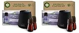 Air Wick Aroma-Öl Flakon Starter Set - Air Wick Diffuser mit 2 Nachfüllern - Blumiger Raumduft mit ätherischen Ölen - Duft: Entspannender Lavendel - 2 x 20 ml Öl + Gerät in Weiß (Packung mit 2)